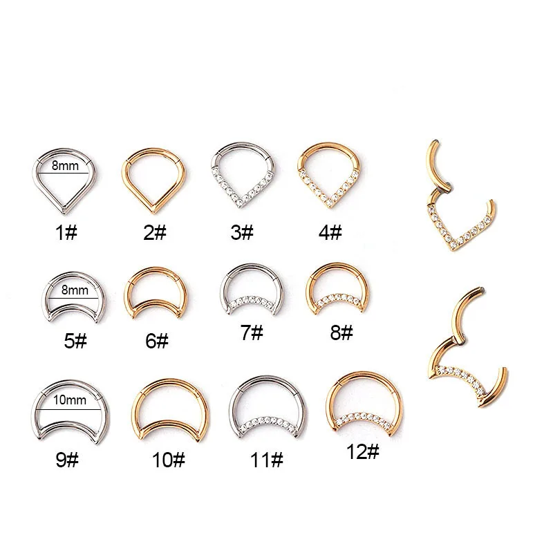 

1PC Surgical Steel Daith Helix Earring 16g Septum Clicker Hoop Nose Ring Heart Moon Ear Tragus Cartilage Stud Piercing Jewelry