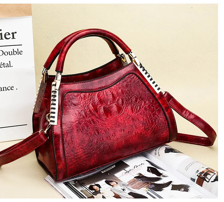 Новые роскошные винтажные женские сумочки Крокодил Аллигатор Tote кошельки мягкие брендовые сумки через плечо кожаные женские сумки на плечо