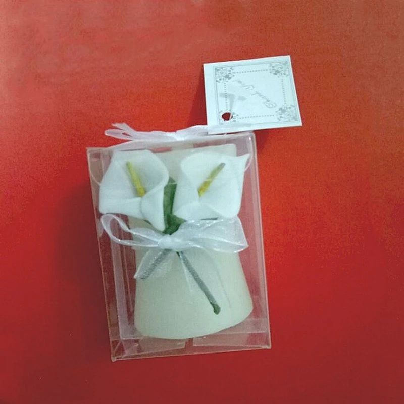 10 шт./лот Цилиндрическая Свеча в виде лилии цветок свеча для свадьбы вечеринки