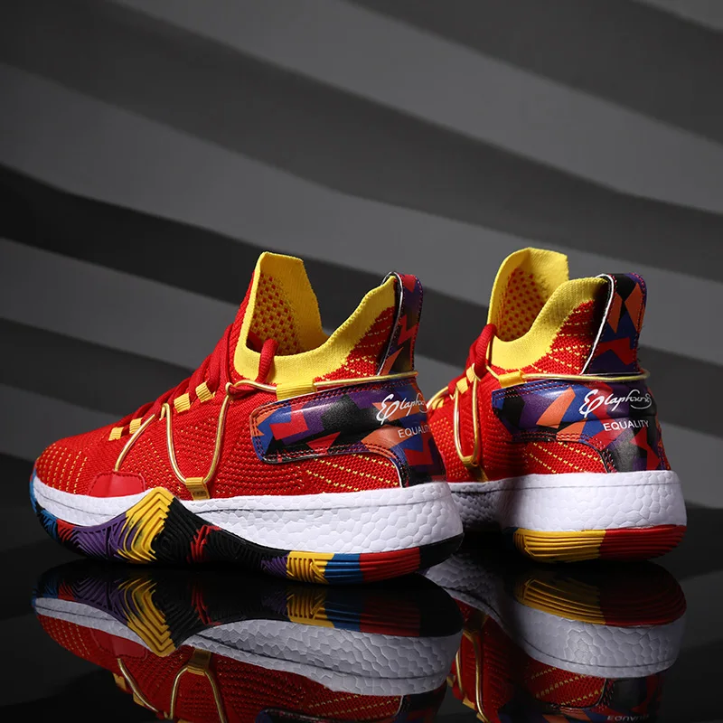 Online Keranjang Putih Homme 2019 Sepatu Basket Pria Sepatu Wanita Nyaman Sepatu Olahraga Pergelangan Kaki Berbantalan Luar Ruangan Pelatih Pria Zapatillas