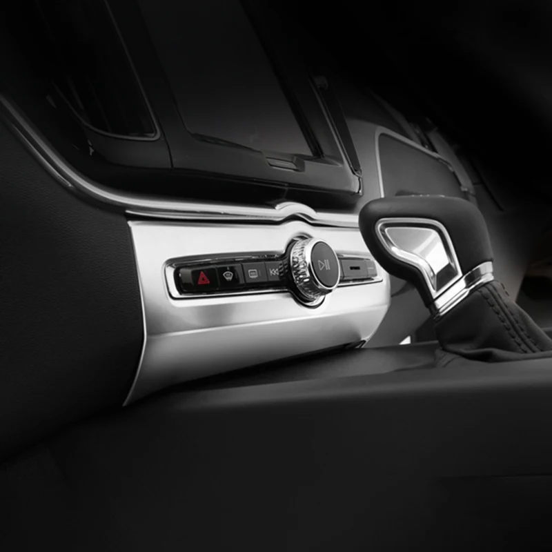 

ABS Chrome Car Interior Control Audio Adjustment Knob Panel Trim Cover Sticker For Volvo XC60 2018 2019 2020 Accessories