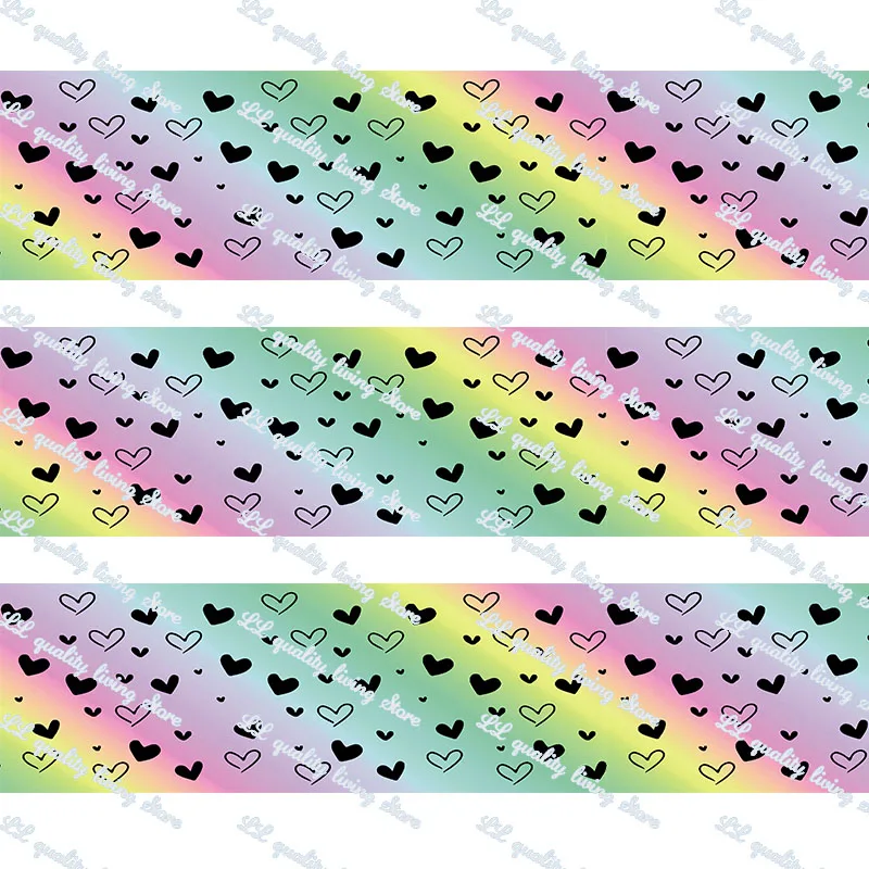 

Rainbow Love printed grosgrain ribbon 25-75mm Gift Bow Craft Wedding Party Supplies Silk Sewing Accessories Fabric 50 yards