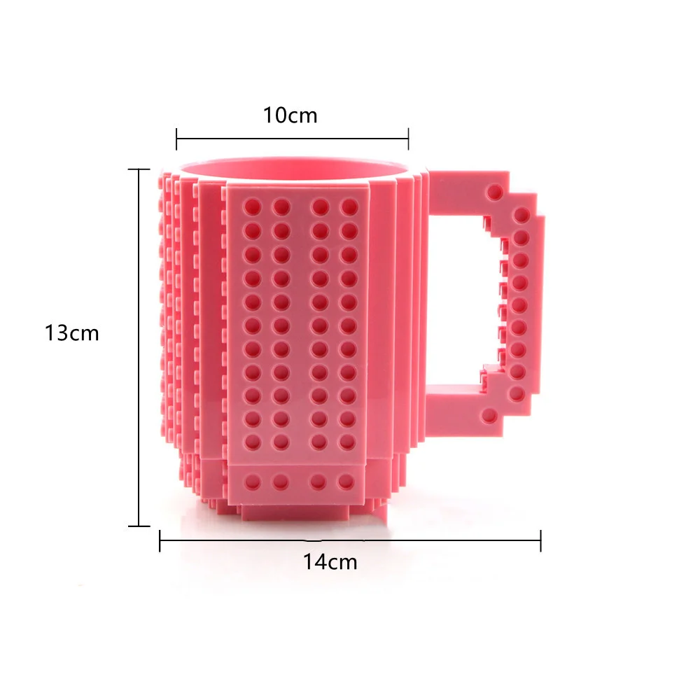 

350ml Build-On Brick Mug Type Building Blocks Coffee Cup DIY Puzzle Drinkware Mug 8 Colors Kitchen Accessories Creative Gifts