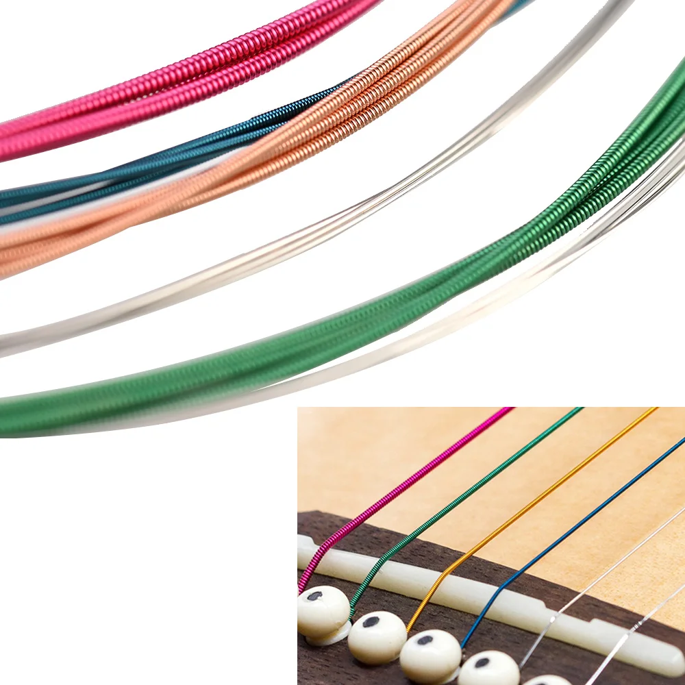 Акустические струны радужной расцветки 6 шт./компл. для акустической и