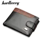 Мужской кожаный кошелек, короткий кошелек составного кроя с карманом для монет, складной кошелек тройного сложения, 2021, держатель для карт