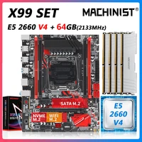 machinsit x99 motherboard combo set kit with lga 2011 3 xeon e5 2660 v4 cpu processor 416gb ddr4 2133 ecc memory four channel