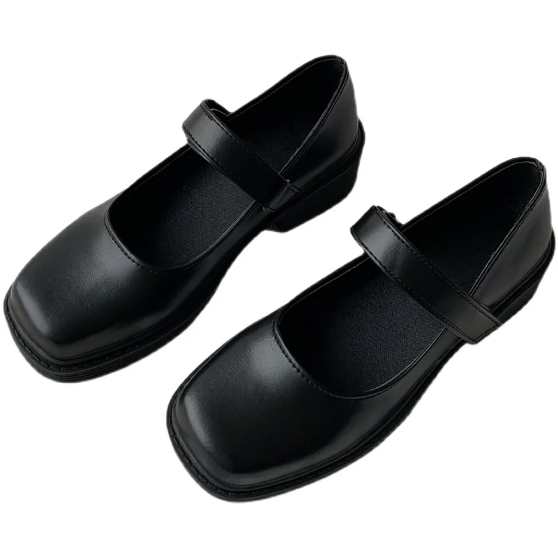 

Shoes Woman 2021 Casual Female Sneakers Oxfords Square Toe Modis Clogs Platform Low Heels All-Match Shallow Mouth Flats New Leat