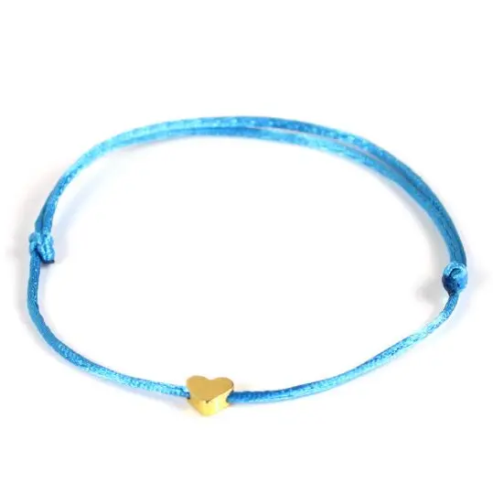 1 шт. простой красный браслет с сердечками и звездами регулируемый плетеный