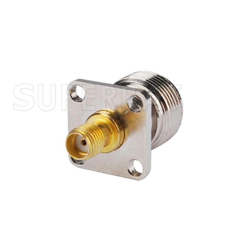 Superbat 5pcs SMA-N Adapter SMA Jack Goldplated to N Female Panel Mount Straight RF Connector