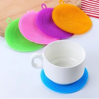 silicone cleaning brushes soft silicone scouring pad washing sponge dish bowl pot cleaner washing tool kitchen accessories