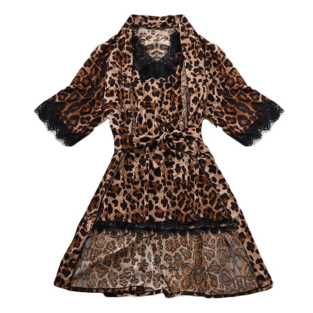 

2PC New Women Sexy Lingerie Porno Leopard Lace Lingerie Lenceria Mujer Nightdress Babydoll Erotic Pajamas Sleepwear Plus Size