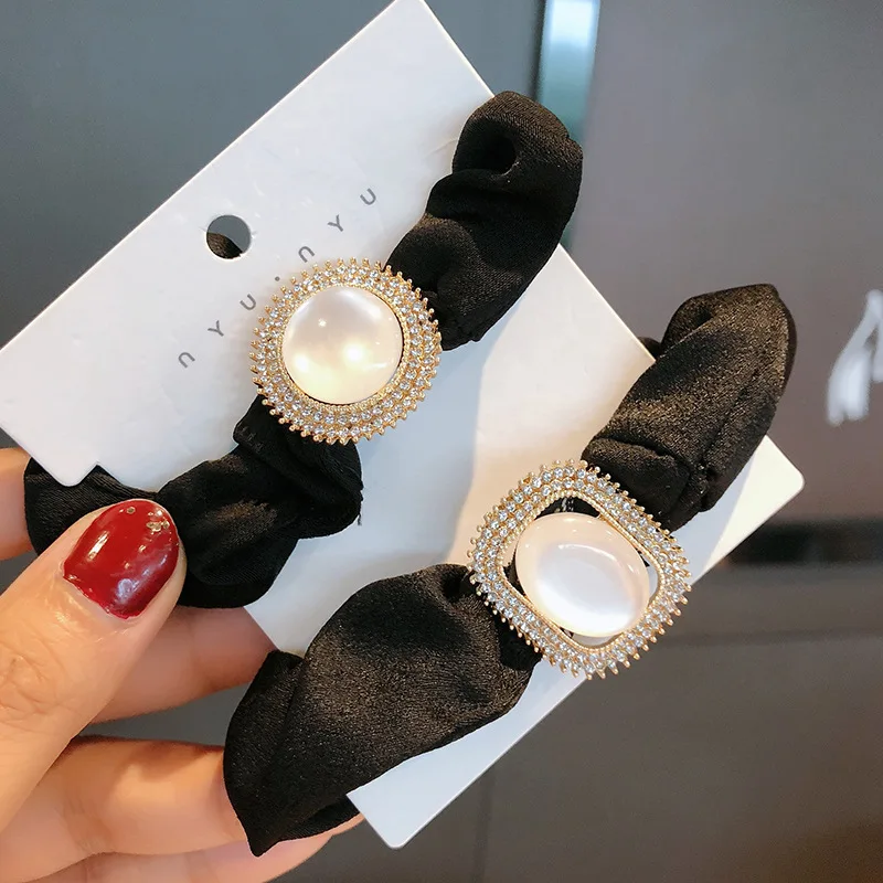 

Женские резинки для волос с опалом, эластичные резинки для волос, блестящие стразы, резинки для волос, простые аксессуары для волос для дево...