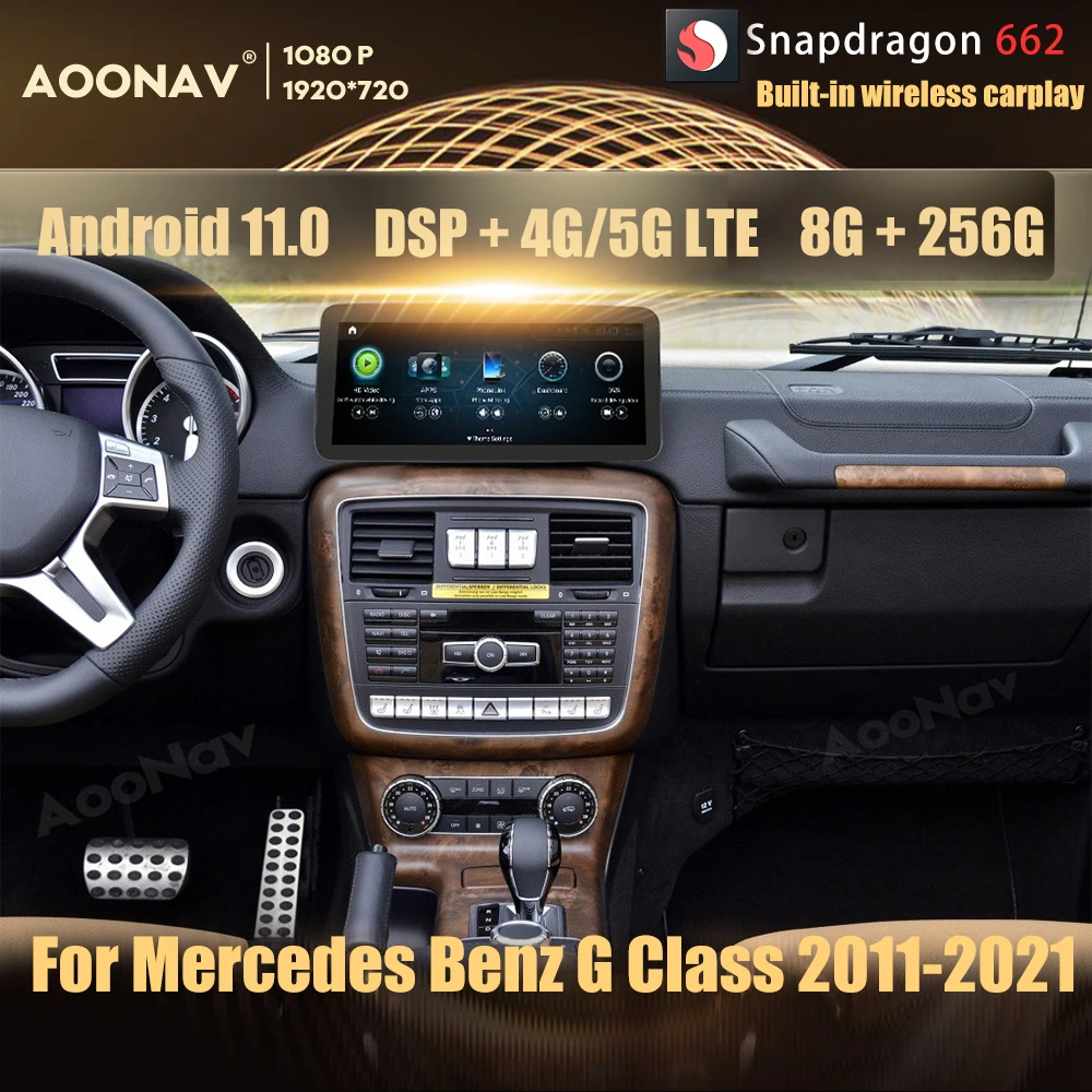 

8 + 256 ГБ Android 11,0 Snapdragon 662 автомобильное радио GPS для Mercedes Benz G класса W461 W463 2011-2021 мультимедийное Авторадио Google