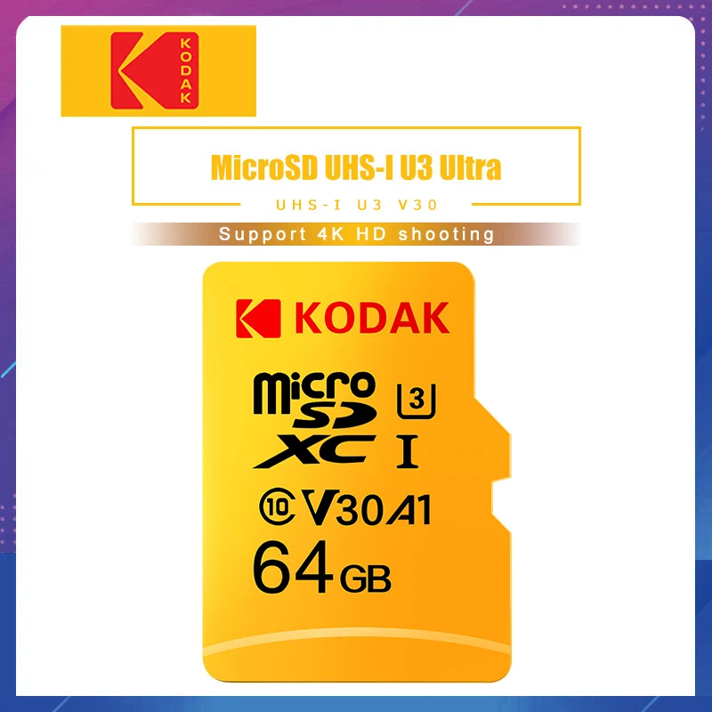 Кодак Высокая Скорость слот для карт памяти 256 ГБ 128 Гб 64 U3 32 Micro sd карта Class10 UHS-1
