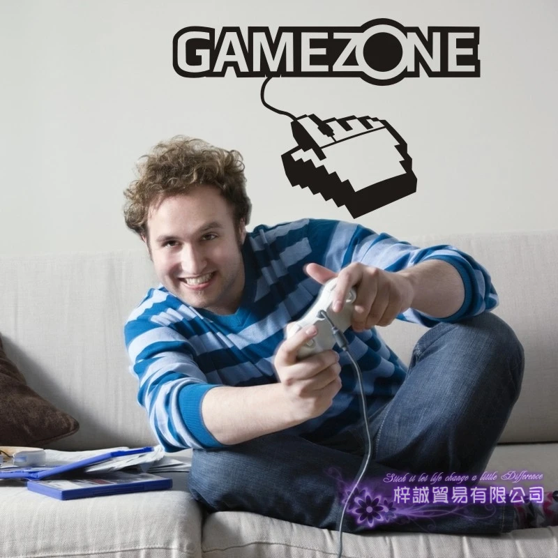 Игровая зона наклейка Видео игровой контроллер Стикеры играть плакаты тематики