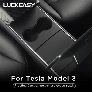 luckeasy central control patch for tesla model 3 model y 2017 2021 car interior accessories protective decorative model3 2021 free global shipping