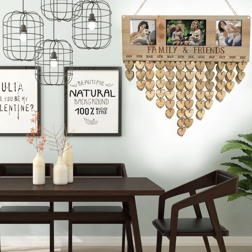 День рождения напоминание знак деревянный подвесной календарь Красочные DIY