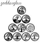 Новый Красота черный стиль Древо жизни узоры 10 шт. 12 мм18 мм20 мм25 мм кабошоны круглые фото стекло кабошон демо с плоской задней частью, украшения своими руками