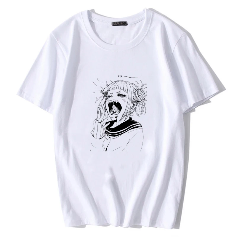 Japanese Comic Cartoon Toga Himiko Print T Shirt Men My Hero Academia Tops Harajuku Boku no Men's t-shirt S5MC118 | Мужская одежда