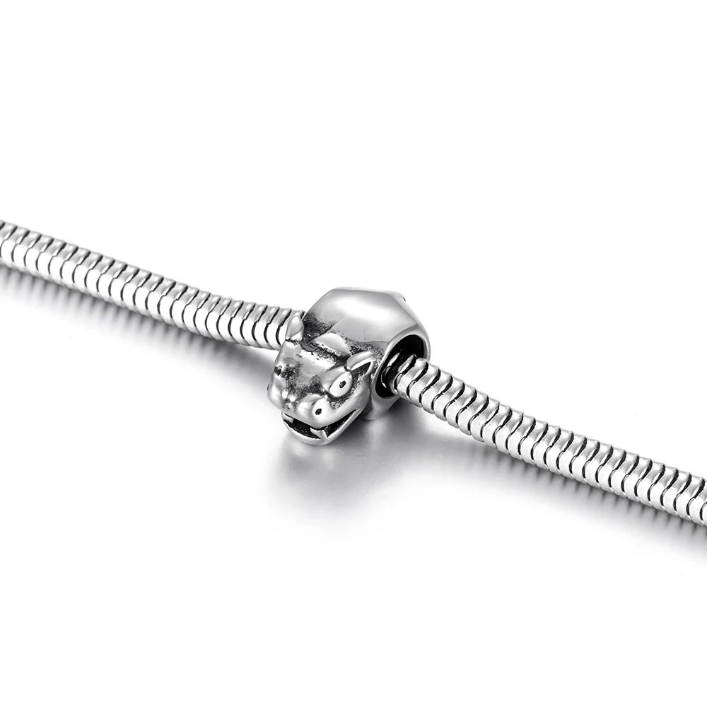 Нержавеющая сталь бегемота из бисера отполированное 5 мм отверстие Европейские