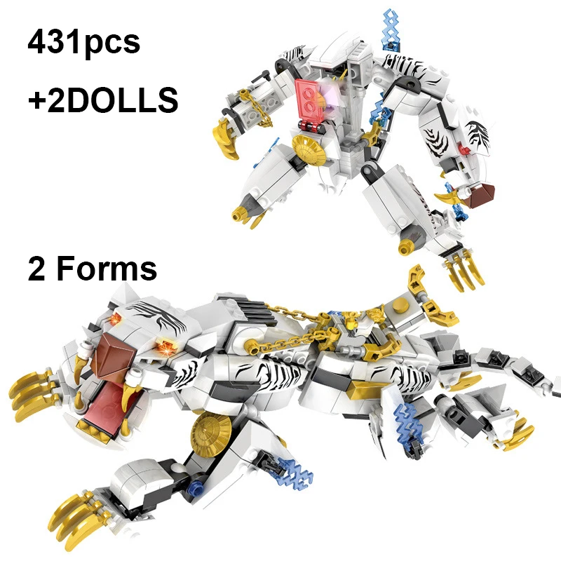 

417pcs+Dolls Flying Five Colors Ninja-Dragon Fighting Mech 2 Forms Educational Building Blocks DIY Toys For Kids Birthday Gift