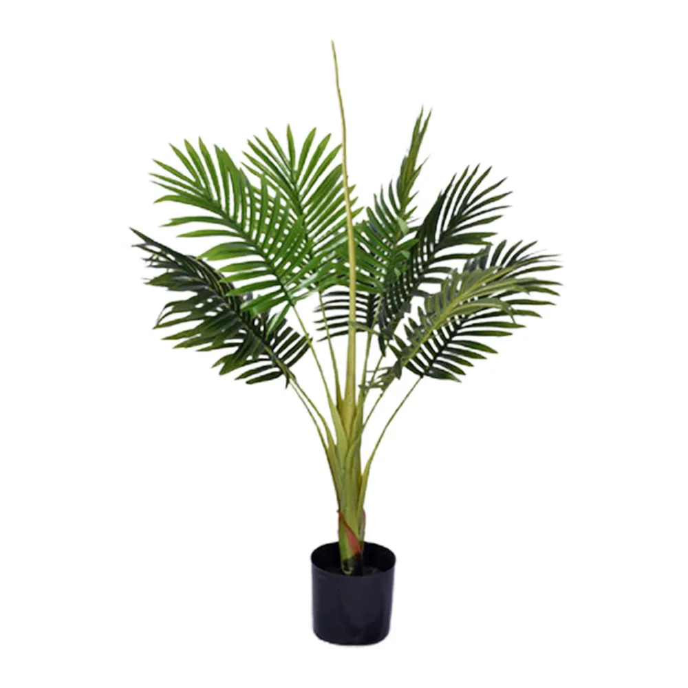 Зеленые растения искусственные пальмы деревья украшенные современным подарком