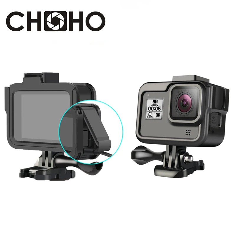 

Для Gopro 8 черная алюминиевая рамка чехол Защитный корпус защитный корпус CNC + одиночный винт + Базовое крепление для Go Pro Аксессуары