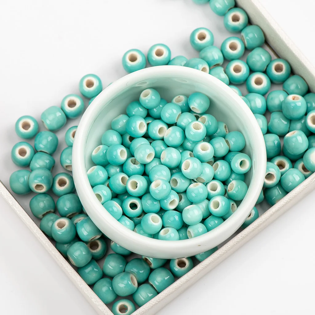 6 #8 #100 шт Цзиндэчжэнь чистый цвет керамические бусины для йоги сережек Procelain