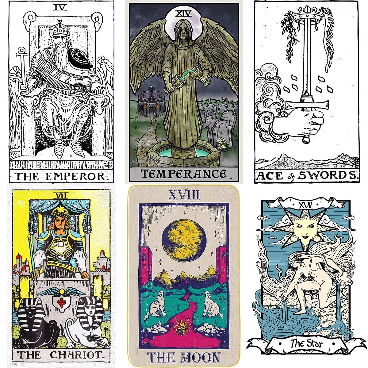 

Tarot Card Stickers Iron On Transfer Thermo Stickers Heat Transfer Fashion Clothing Thermoadhesive Patches DIY Washable Top