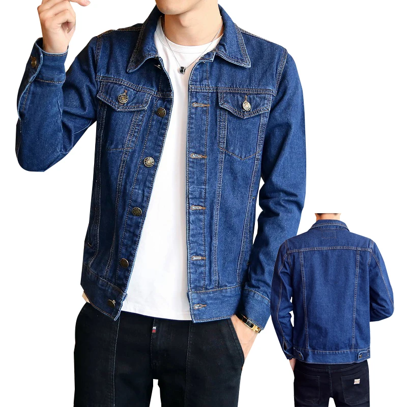 Новинка 2019 повседневная приталенная Мужская джинсовая куртка размера плюс 4XL