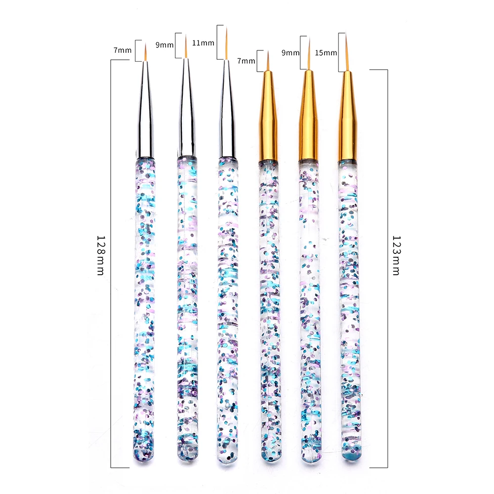 3 шт./компл. набор кистей для ногтей Nail Art кисть подводки маникюрные щетки