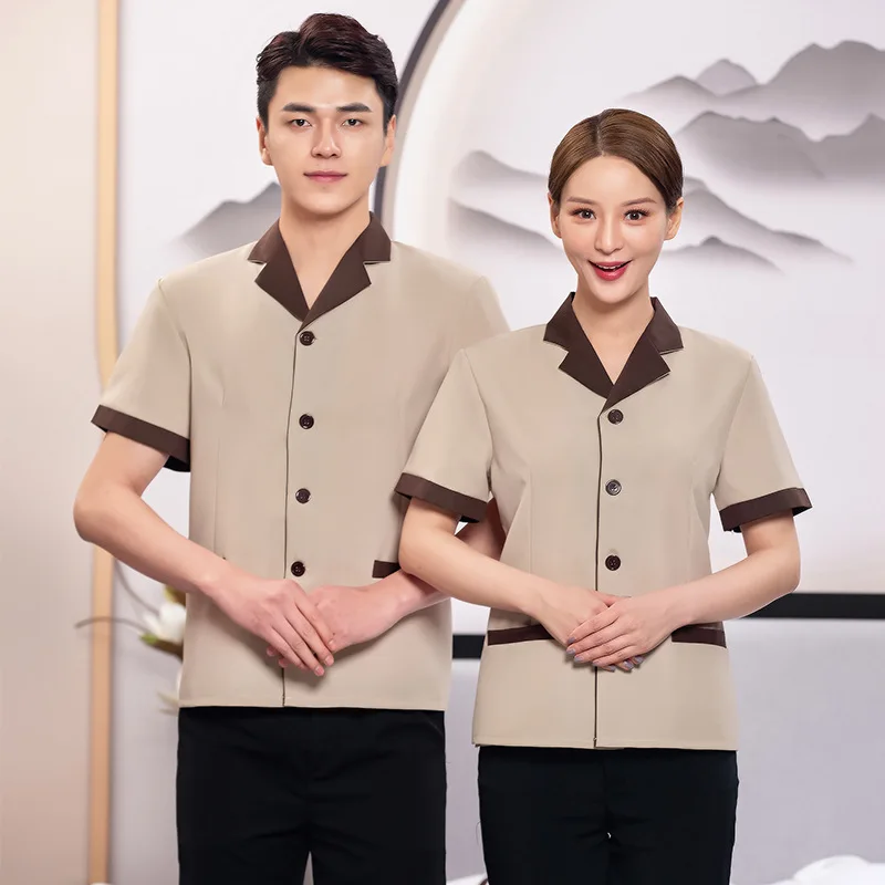 

Cleaning Service Uniform Short-sleeved Hotel Room Hospital Ktv Cleaner Property Cleaning Work Female Breathable