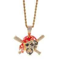 pendant female skull street all match necklace male european and american inlaid zircon