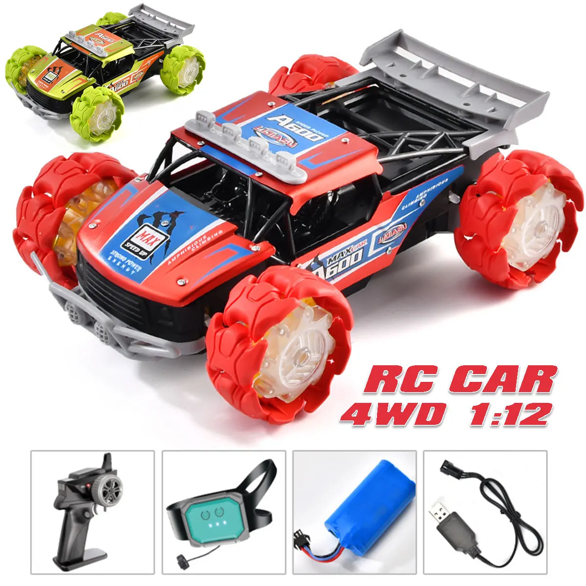 

1:12 RC Car 4WD 2.4G Off-road Vehicle Gesture Stunt Remote Control Car High Speed 360° Drift Radio Control Car Toys for Boy Gift