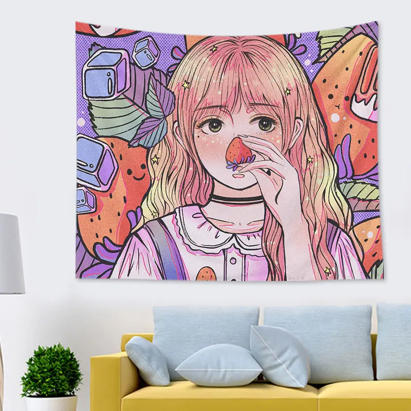 

Tapestry Background Beautiful Girl Tapestry Decor Dorm Bedroom Tapestry Wall Hanging Carpet Kawaii Room Decor Decoration Mural