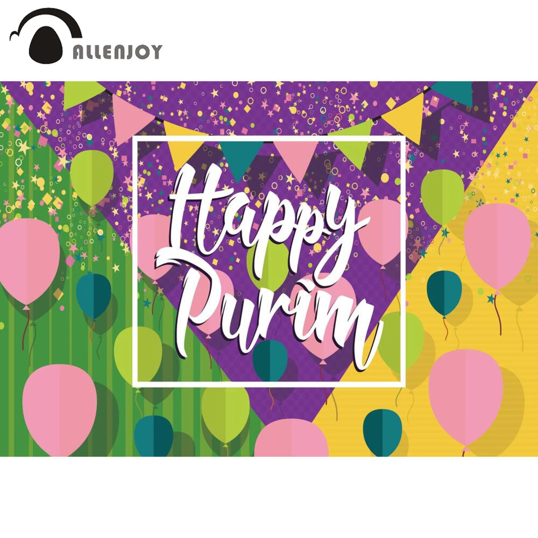 Allenjoy фон для мероприятий Happy Purim, праздничный шар для иудейских праздников, фотообои Oznei Haman, вечерние маскарадные обои
