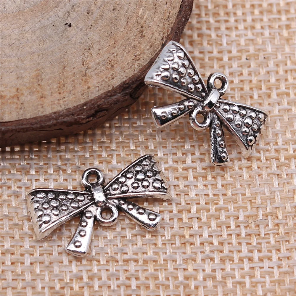 

Charms For Jewelry Making 10pcs Bow Charms 20x12mm Antique Silver Color