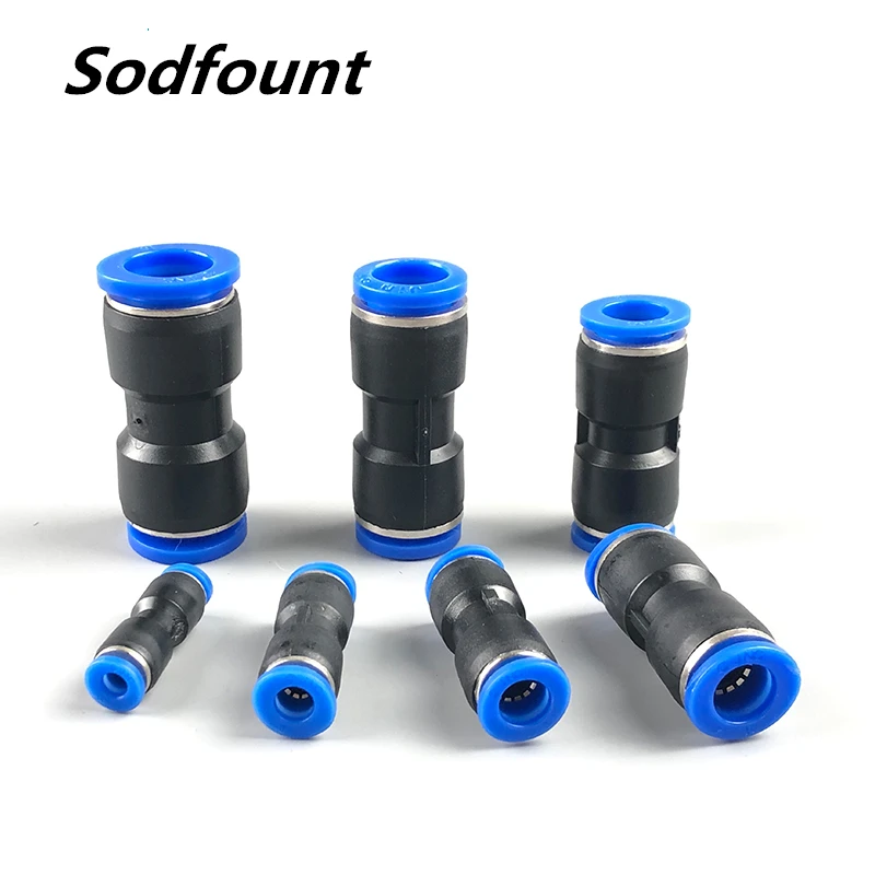 

Pneumatic Fittings Fitting Plastic Connector PU PG 4mm 6mm to 8mm 10mm Air water Hose Tube Push in Straight Gas Quick Connectors