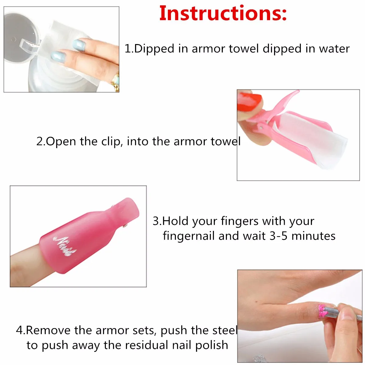 Колпачки на средство для снятия УФ гель-лака зажимов LIDDY 10 шт./компл.