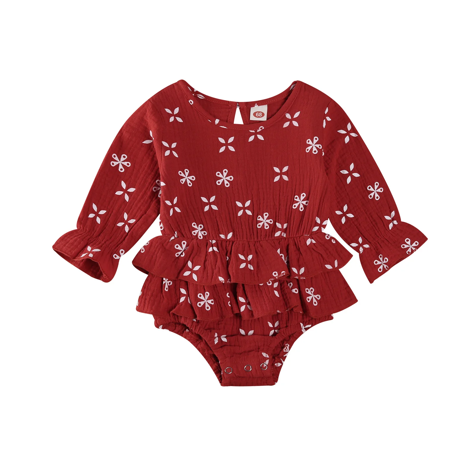 

Baby Bodysuit baby clothes spring plaid tutu ruffles baby long-sleeved shirt jumpsuit baby romper newborn 0-18M