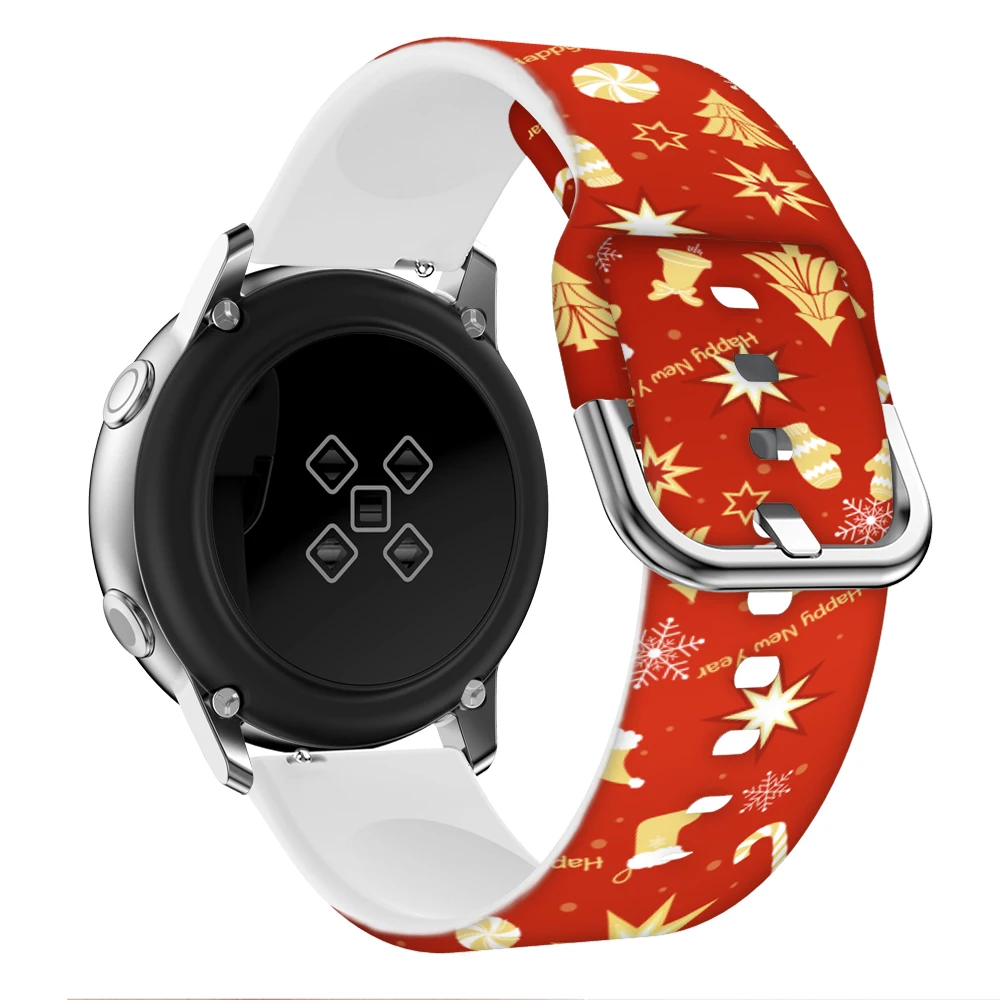 

Christmas strap For Samsung Galaxy Watch 4 classic/Active 2/3 Band 44mm 40mm/46mm 42mm/S3/Huawei GT-2-2e-3-Pro Bracelet 20/22mm
