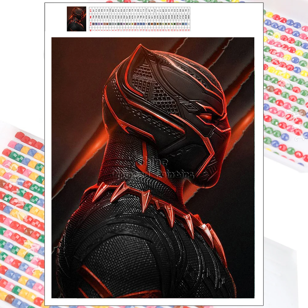 Алмазная живопись Черная пантера Marvel Супергерой искусство мультфильм 5D сделай