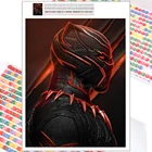 Алмазная живопись, Черная пантера, Marvel, Супергерой, искусство, мультфильм, 5D, сделай сам, вышивка, мозаика, квадратные, ручная работа, украшение для дома, подарки