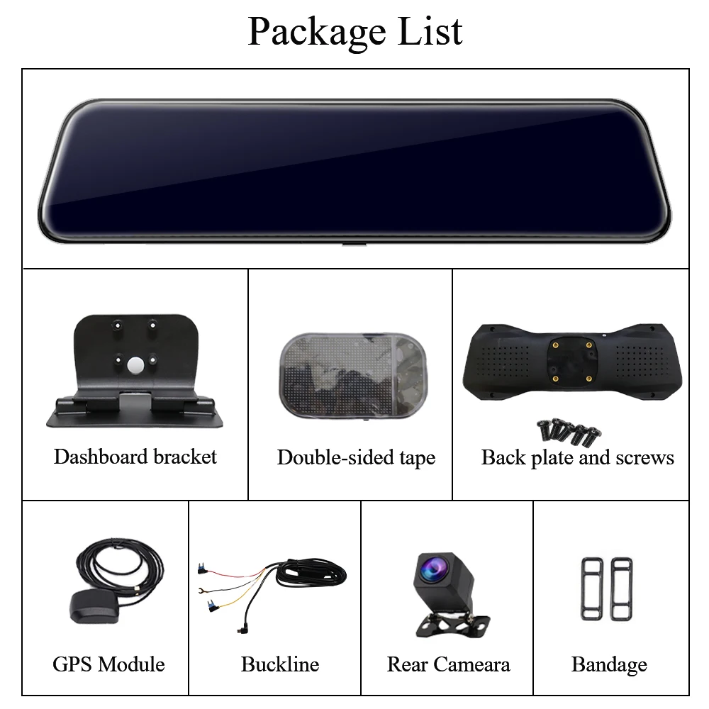 Автомобильное зеркало заднего вида 12 дюймов Android 8 1 FHD Автомобильный