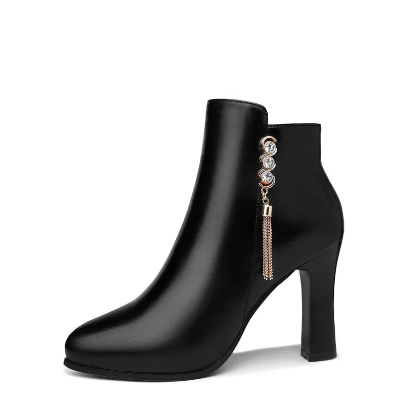

Women Boots Ladies Shoes Slip on Ankle Mid Calf Boots Platform Non Slip PU Leather Soft Footwear Woman Fashion Autumn Winter