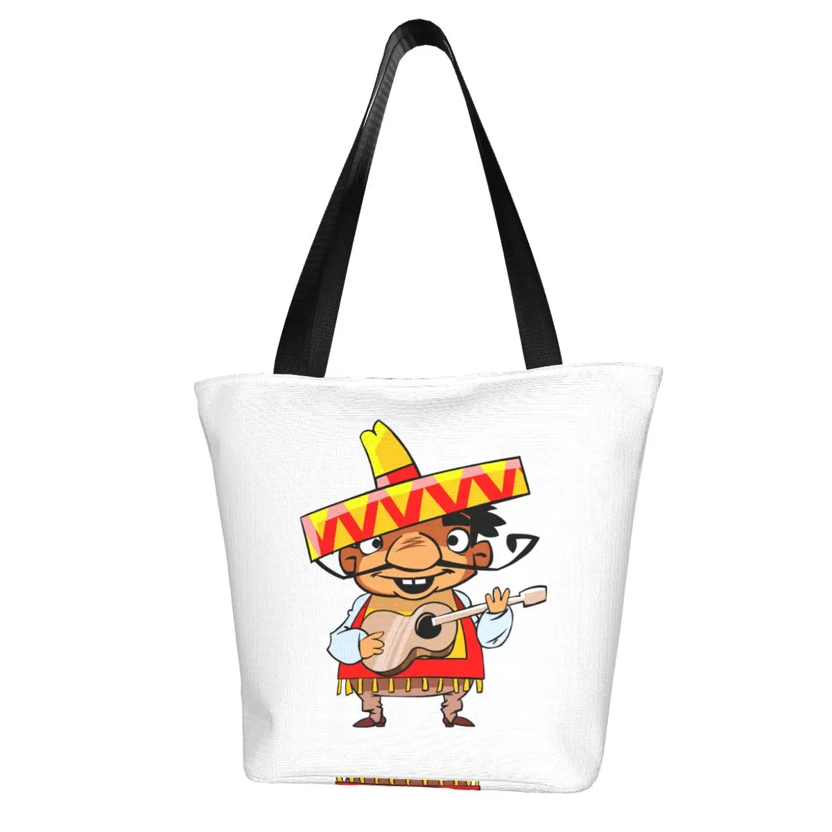 Mexican Cuisine,Music Shopping Bag Aesthetic Cloth Outdoor Handbag Female Fashion Bags