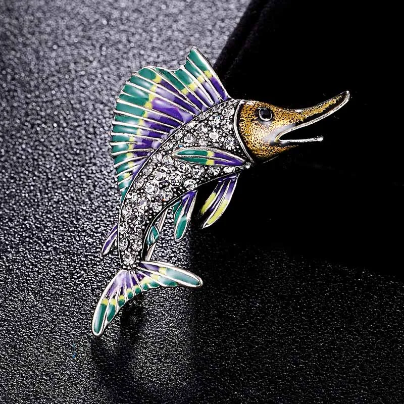 

Donia jewelry antique vintage Shark Brooch Pins men's jewelry fine Women Kids Scarf Clothes Hat Accessories Jewelry