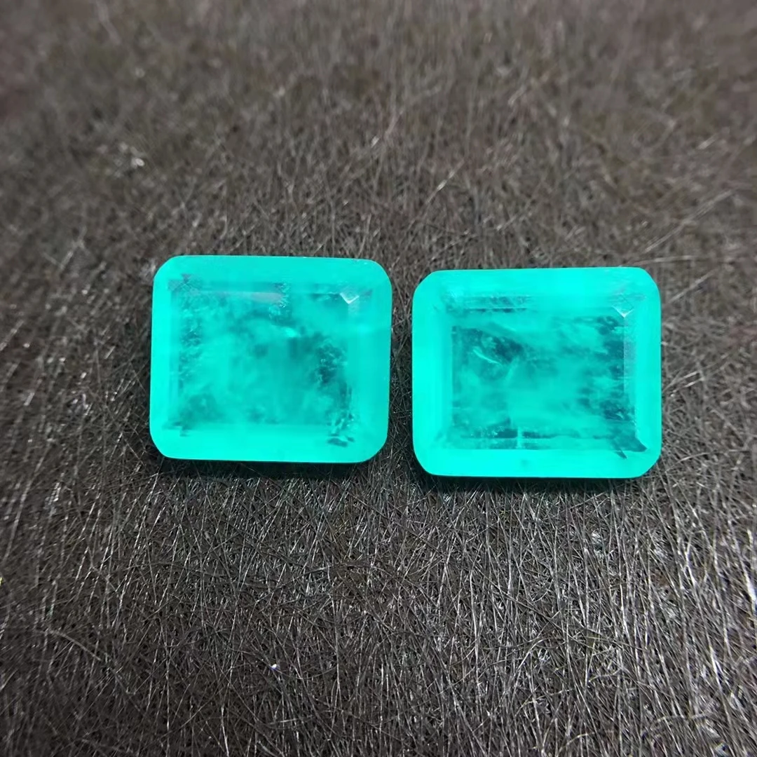 Оптовая продажа по заводской цене 8*10 мм цвет Параиба изумрудная огранка камень