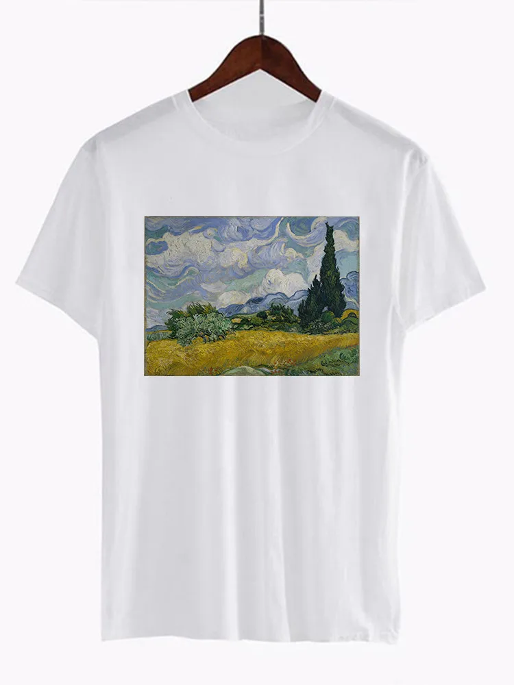 Van Gogh Art футболка Женская Топ Футболка с масляным принтом женская новая уличная Повседневная футболка графическая футболка в стиле Харадзюку Femme