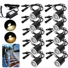 10 шт. светодиодный светильник для садовой палубы, водонепроницаемая подземная лампа, встраиваемый светильник для лестницы, напольный светильник, ландшафтный настенный точечный светильник